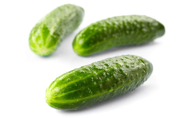 cucumbers on the white background