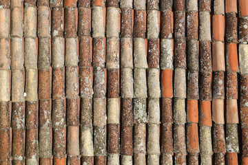 Old obsolete red tile