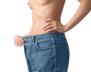 Naklejka premium Slim waist. Girl's torso