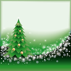 Green christmas card. vector illustration