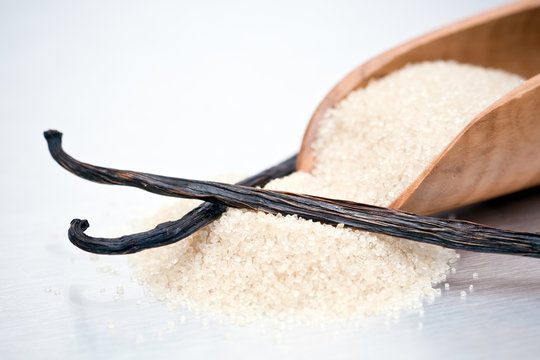 Gousses de vanille et sucre roux