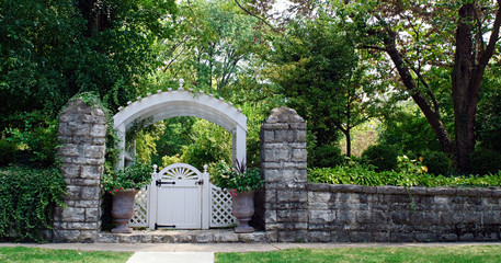 Stone Wall with Garden Gate
