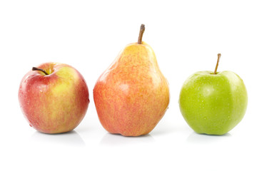 fresh fruits on the white