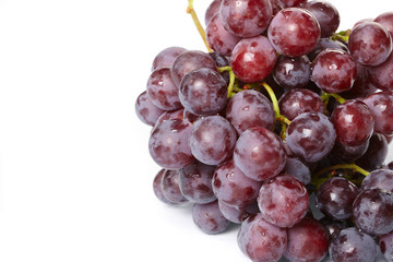 fresh grapes on the white background