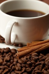 cup of coffee with cinnamon