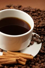 Fotobehang cup of coffee with cinnamon © fox17