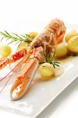 Norway lobster with young potato