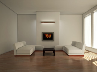 3d interno stanza vuota da arredare