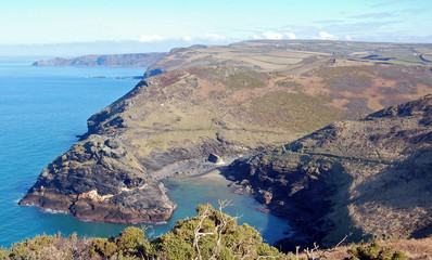 Fototapeta premium view of north cornwall coast