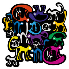 colorfull cats
