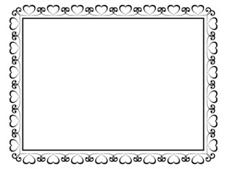 Vector calligraphy ornamental decorative frame with heart