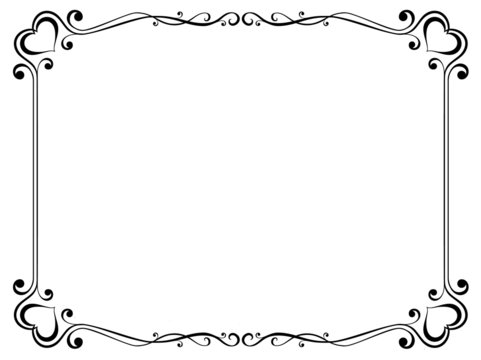 Vector calligraphy ornamental decorative frame with heart