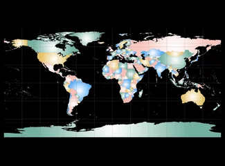 Selbstklebende Fototapeten Detailed World Map with Names of Countries, vector isolated by g © ngaga35