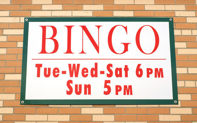 Bingo sign with times