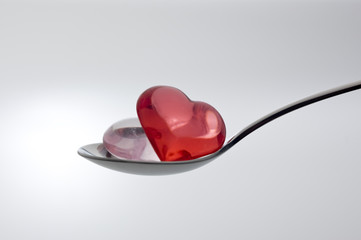 スプーンにのせたハート