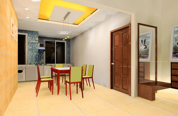 a kind of kitchen illustration design