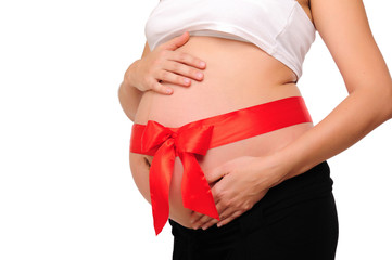Abdomen a young pregnant woman