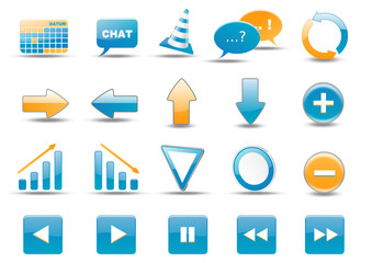 Iconset blau orange