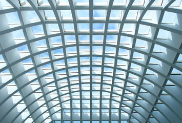 Geometric ceiling of office building