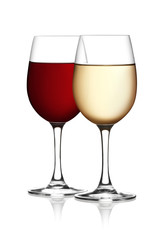 Glass of red and white wine