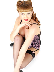 Fototapeta premium Young Woman Wearing Corset. Model Released