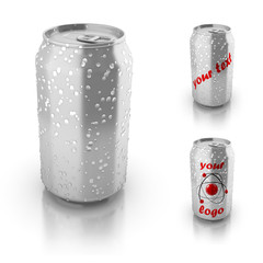 blank aluminium can suitable for placing text or logo