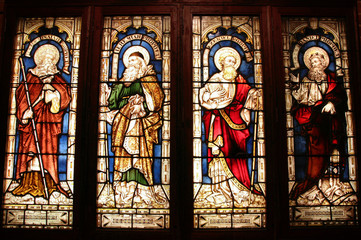 Biblical prophets in Perth cathedral - stained glass art