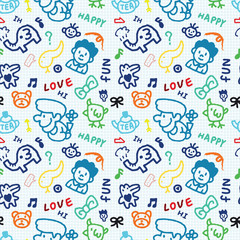 baby school vector seamless