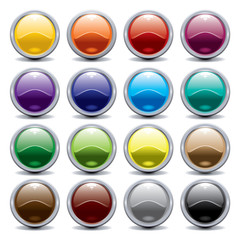 shiny buttons in different colours
