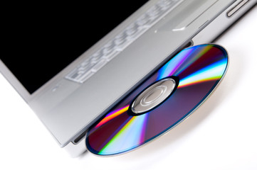 Laptop with a disk dvd