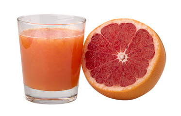 Fototapeta na wymiar freshly squeezed grapefruit juice in a glass