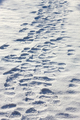 Fußspuren im Schnee