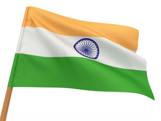 flag fluttering in the wind. India