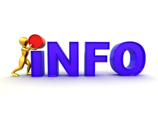 Men with text info on white isolated background