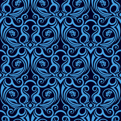 Blue seamless wallpaper pattern