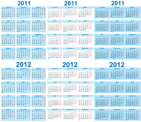 Set of 2011 and 2012 Calendar
