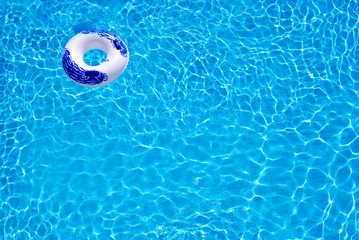 ring in blue swimming pool