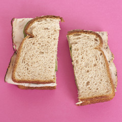 Turkey and Cucumber Sandwich on Wheat Bread