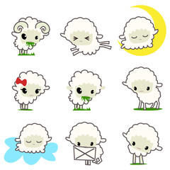 cartoon sheep set