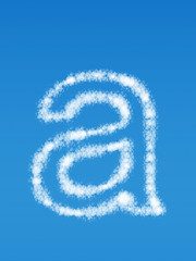Naklejka premium Cloud letter on blue sky