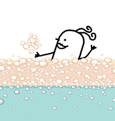 woman having a bath with bubbles