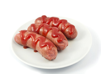 sausages on a plate
