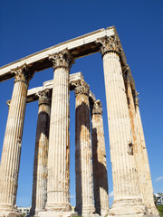 south east view of Olympian Zeus temple, Athens Greece