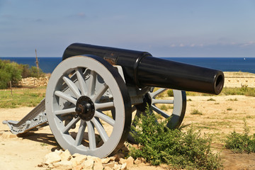 Old cannon in Rinella fort. Malta