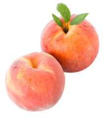 peaches with leaves