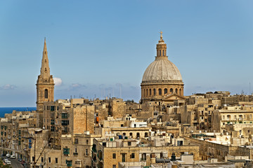 Fototapeta na wymiar View from Sliema to Valletta. Malta