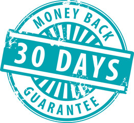 Grunge stamp with the word money back guarantee inside