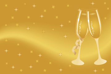 Champagne flutes for celebration