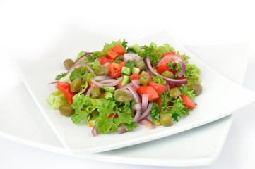 Vegetable salad with capers