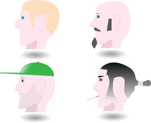 Four lateral avatar of man